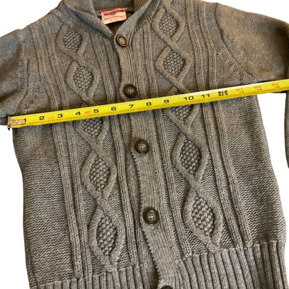 Hanna Andersson Boys Gray Cable Knit Cardigan Sweater Size 110 US 4T Wool blend - Picture 8 of 9